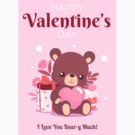 Valentine's Day Teddy Bear Pun eCard